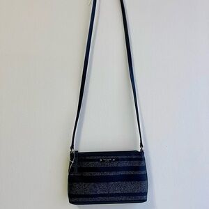 Kate Spade Black and Gray Striped Women's Bag Should Crossbody